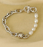 Lade das Bild in den Galerie-Viewer, Fashion Natural Pearls Chain 925 Sterling Silver Ring
