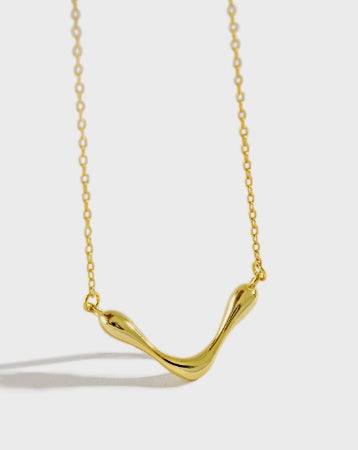 Fashion Letter V Shape 925 Sterling Silver Necklace - SterlingSilberSchmuck