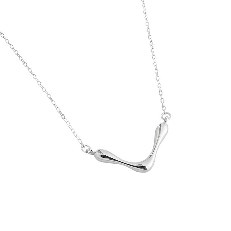 Fashion Letter V Shape 925 Sterling Silver Necklace - SterlingSilberSchmuck