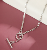 Lade das Bild in den Galerie-Viewer, Simple TO Shape Chian 925 Sterling Silver Choker Necklace
