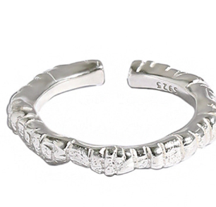 Gesicht Ring 925 Sterling Silber unregelmäßig verstellbar modern