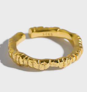 Gesicht Ring 925 Sterling Silber unregelmäßig verstellbar modern