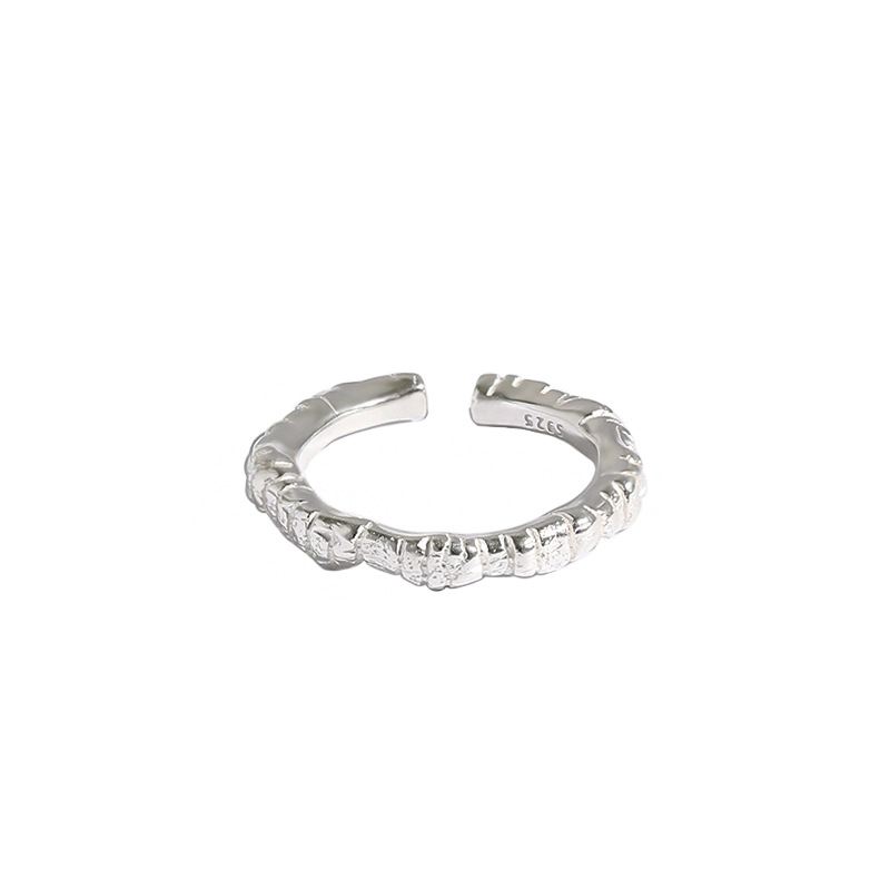 Gesicht Ring 925 Sterling Silber unregelmäßig verstellbar modern