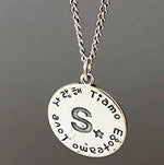 Lade das Bild in den Galerie-Viewer, Simple Letter A to Z Coin 925 Sterling Silver DIY Pendant
