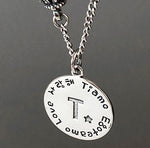 Lade das Bild in den Galerie-Viewer, Simple Letter A to Z Coin 925 Sterling Silver DIY Pendant
