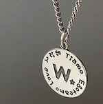 Lade das Bild in den Galerie-Viewer, Simple Letter A to Z Coin 925 Sterling Silver DIY Pendant
