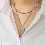 Lade das Bild in den Galerie-Viewer, Simple Letter A to Z Coin 925 Sterling Silver DIY Pendant
