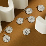 Lade das Bild in den Galerie-Viewer, Simple Letter A to Z Coin 925 Sterling Silver DIY Pendant
