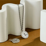 Lade das Bild in den Galerie-Viewer, Simple Letter A to Z Coin 925 Sterling Silver DIY Pendant
