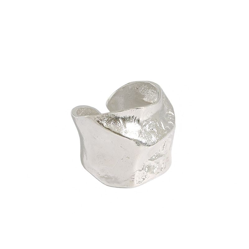 Irregular 925 Sterling Silver Adjustable Ring - SterlingSilberSchmuck