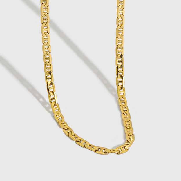 Simple 925 Sterling Silver Stacking Chain Necklace - SterlingSilberSchmuck