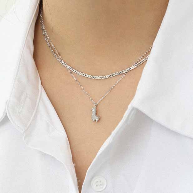 Simple 925 Sterling Silver Stacking Chain Necklace - SterlingSilberSchmuck