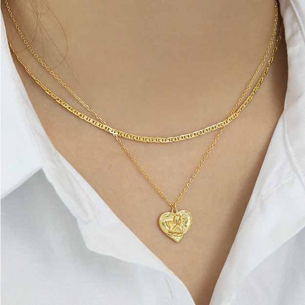 Simple 925 Sterling Silver Stacking Chain Necklace - SterlingSilberSchmuck