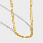 Lade das Bild in den Galerie-Viewer, Double Layer Chain 925 Sterling Silver Choker Necklace
