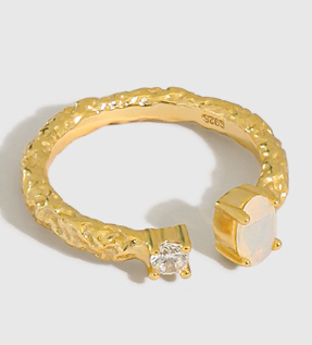 Goldener Sandstein & Kristall Kette - 925 Silber Quadrat Kette