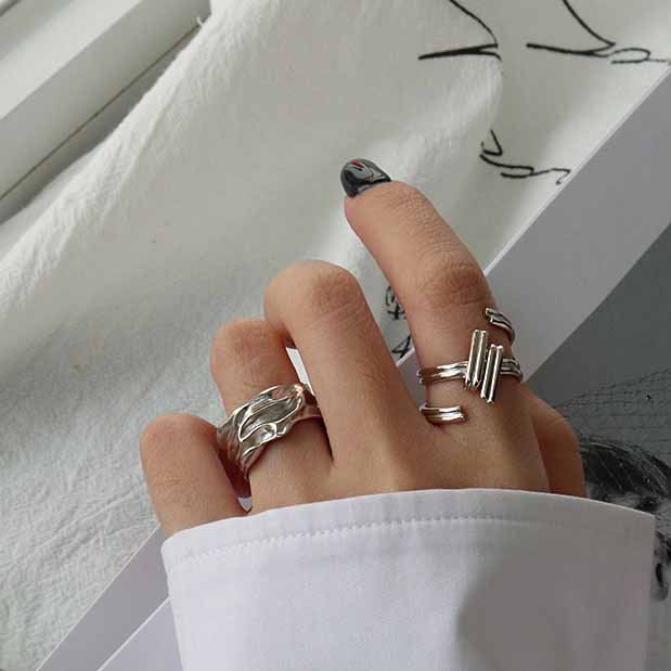 Screw Ring 925 Sterling Silber verstellbar modern industriell