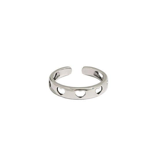 Herz Ring Mädchen 925 Sterling Silber verstellbar süß & elegant