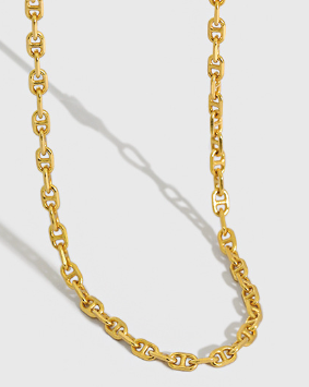 Choker Pig Nose 925 Sterling Silver Stacking Chain Necklace - SterlingSilberSchmuck
