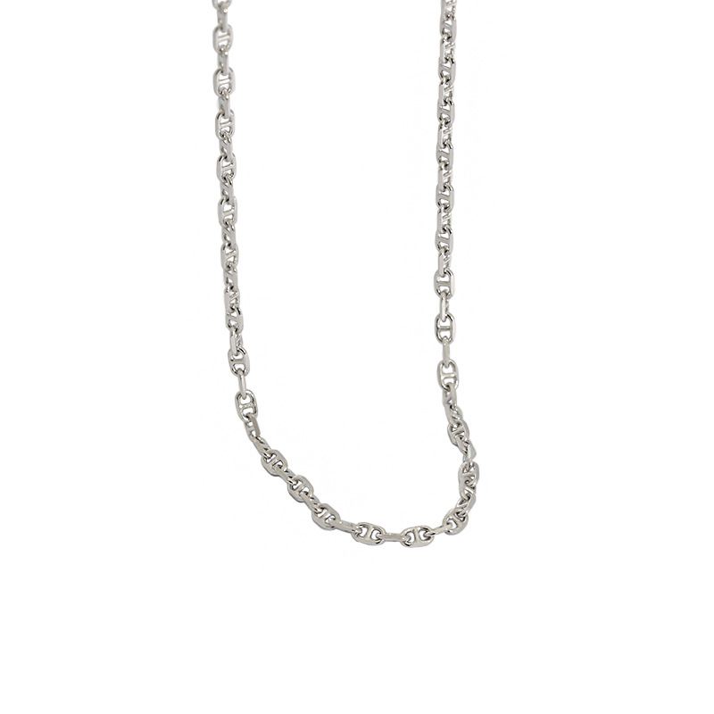 Choker Pig Nose 925 Sterling Silver Stacking Chain Necklace - SterlingSilberSchmuck