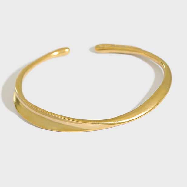 Verdrehter Offener Armreif aus 925 Sterlingsilber – Modern - SterlingSilberSchmuck