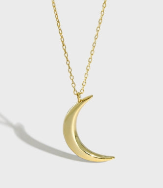 New Crescent Moon 925 Sterling Silver Necklace - SterlingSilberSchmuck