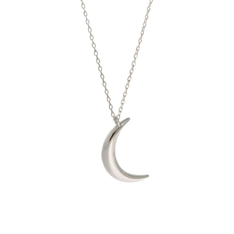 New Crescent Moon 925 Sterling Silver Necklace - SterlingSilberSchmuck