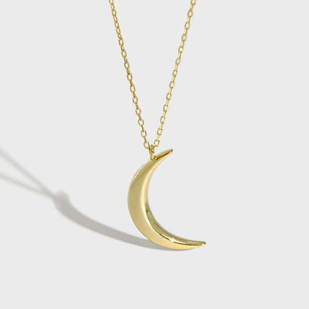 New Crescent Moon 925 Sterling Silver Necklace - SterlingSilberSchmuck