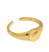 Perlen CZ Ring aus 925 Sterlingsilber – Verstellbar Elegant - SterlingSilberSchmuck