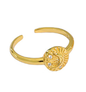 Perlen CZ Ring aus 925 Sterlingsilber – Verstellbar Elegant - SterlingSilberSchmuck