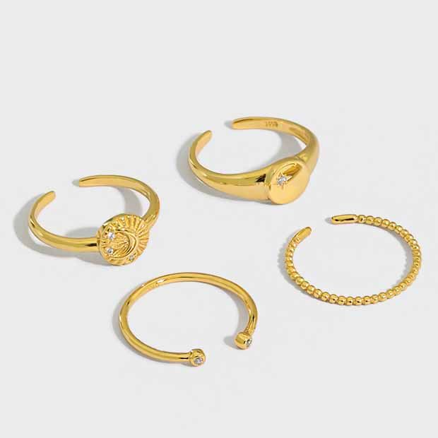 Perlen CZ Ring aus 925 Sterlingsilber – Verstellbar Elegant - SterlingSilberSchmuck