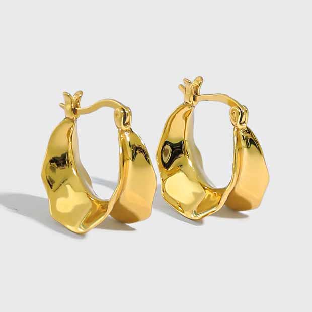 Unregelmäßige Kreis Hoop Ohrringe 925 Sterling Silber modern