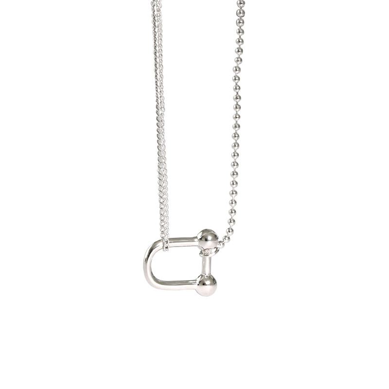 U Shape Fashion 925 Sterling Silver Necklace - SterlingSilberSchmuck