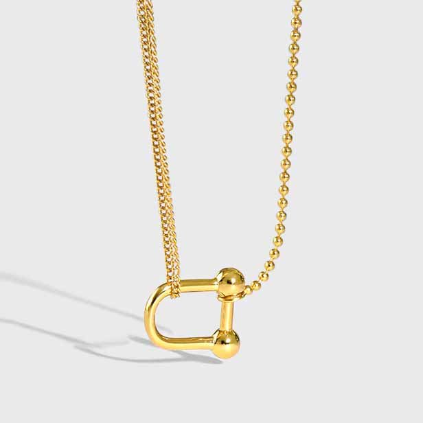 U Shape Fashion 925 Sterling Silver Necklace - SterlingSilberSchmuck
