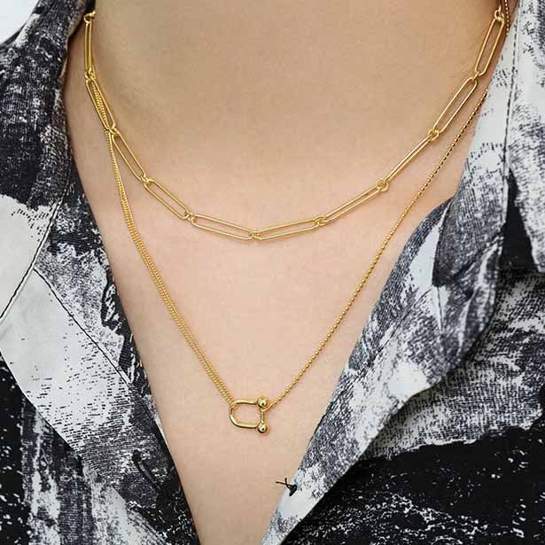 U Shape Fashion 925 Sterling Silver Necklace - SterlingSilberSchmuck