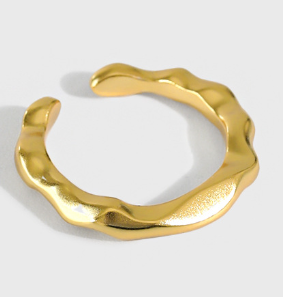 unregelmaessiger schlichter ring aus 925 sterlingsilber verstellbar minimalistischer silberschmuck