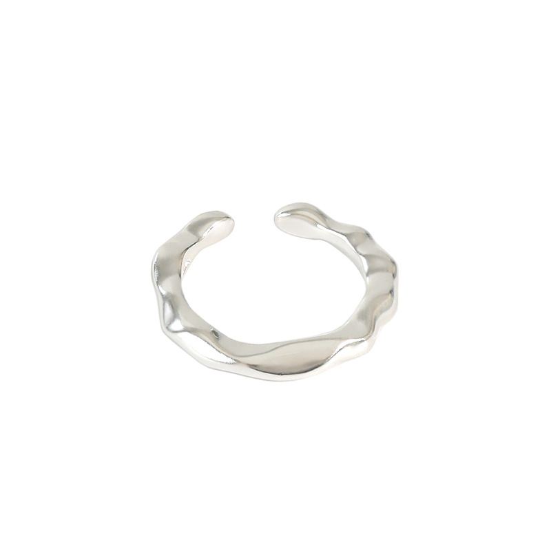 unregelmaessiger schlichter ring aus 925 sterlingsilber verstellbar minimalistischer silberschmuck