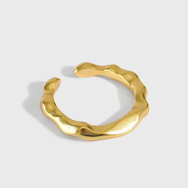 unregelmaessiger schlichter ring aus 925 sterlingsilber verstellbar minimalistischer silberschmuck
