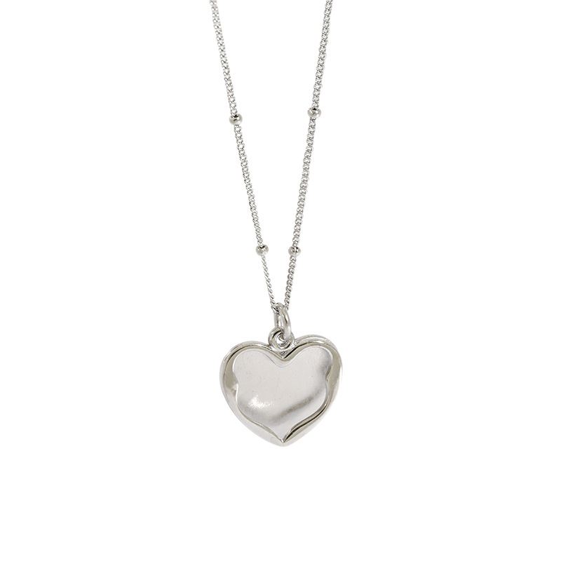 Fashion Irregular Heart Love 925 Sterling Silver Necklace - SterlingSilberSchmuck