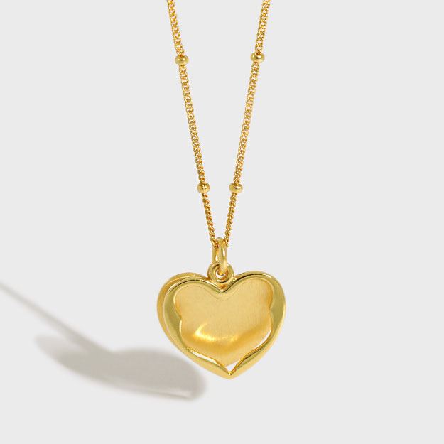 Fashion Irregular Heart Love 925 Sterling Silver Necklace - SterlingSilberSchmuck