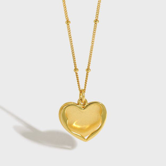 Fashion Irregular Heart Love 925 Sterling Silver Necklace - SterlingSilberSchmuck