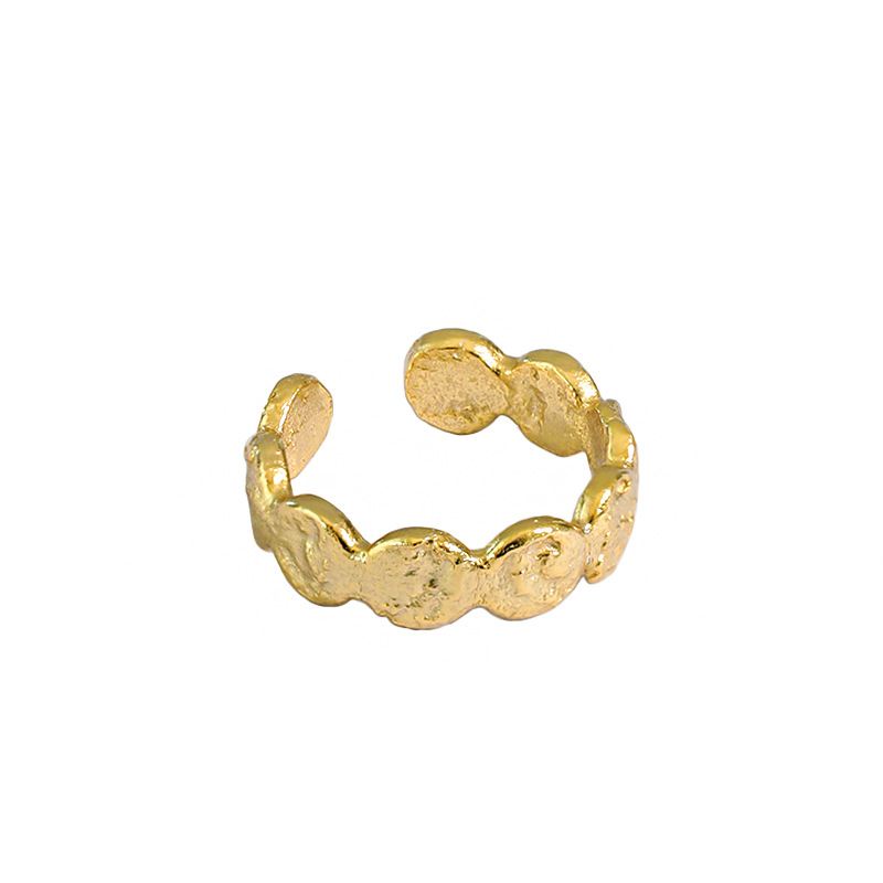 Fashion Irregular Wave Round 925 Sterling Silver Adjustable Ring - SterlingSilberSchmuck