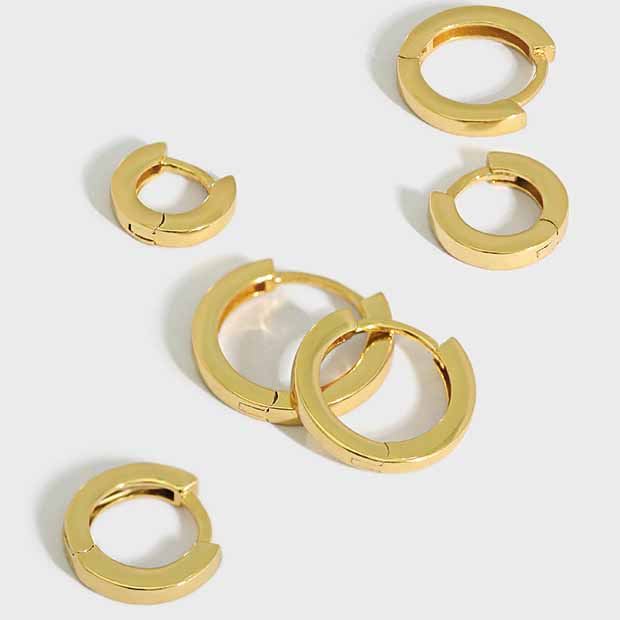 Circle Huggie Ohrringe 925 Sterling Silber geometrisch minimal