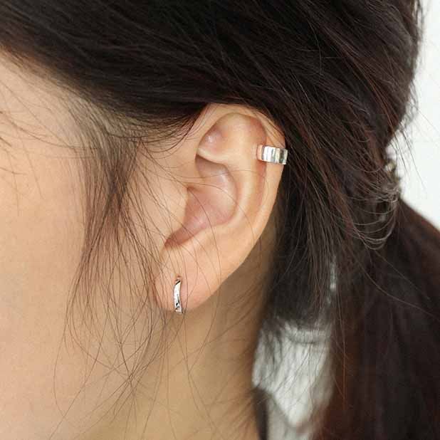 Circle Huggie Ohrringe 925 Sterling Silber geometrisch minimal