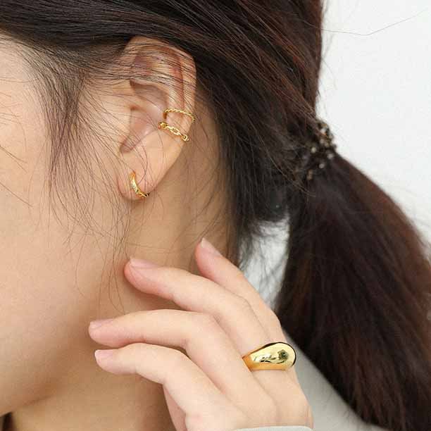 Circle Huggie Ohrringe 925 Sterling Silber geometrisch minimal