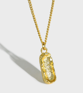 Gift Irregular Peanut 925 Sterling Silver Necklace - SterlingSilberSchmuck