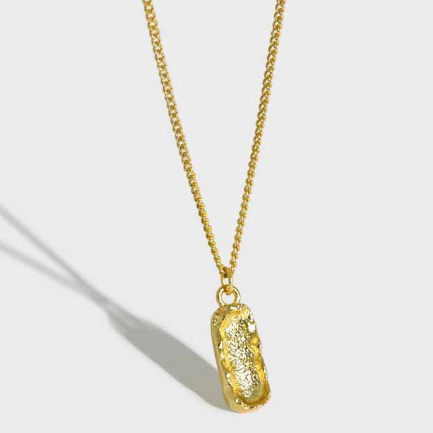Gift Irregular Peanut 925 Sterling Silver Necklace - SterlingSilberSchmuck