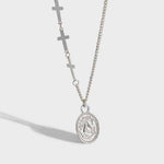 Lade das Bild in den Galerie-Viewer, Gift Oval Tag Cross Chain 925 Sterling Silver Necklace
