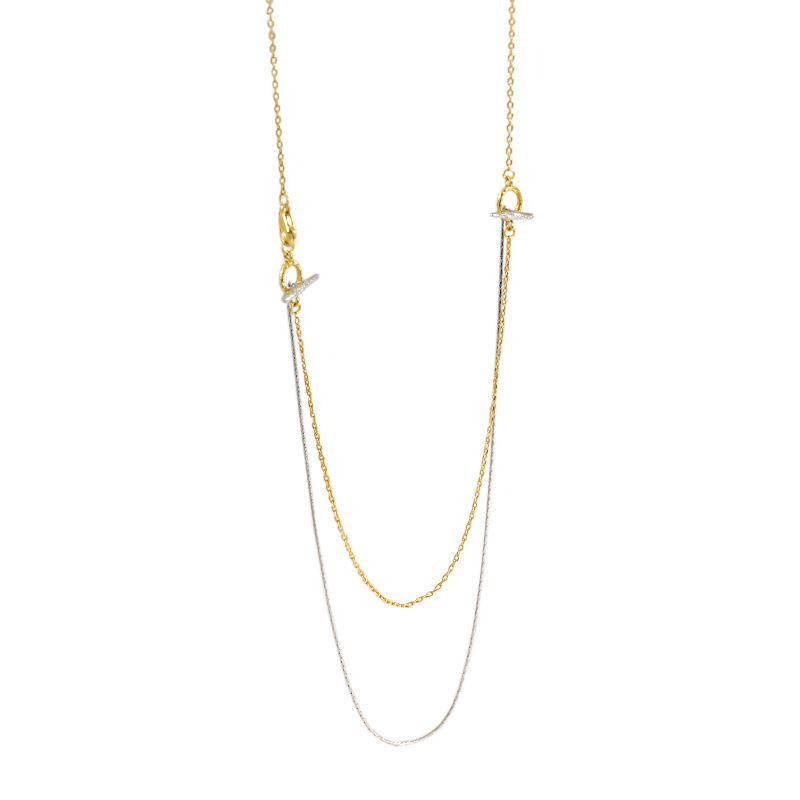 Double Layer Halskette aus 925 Sterlingsilber – Minimalistisch Elegant - SterlingSilberSchmuck