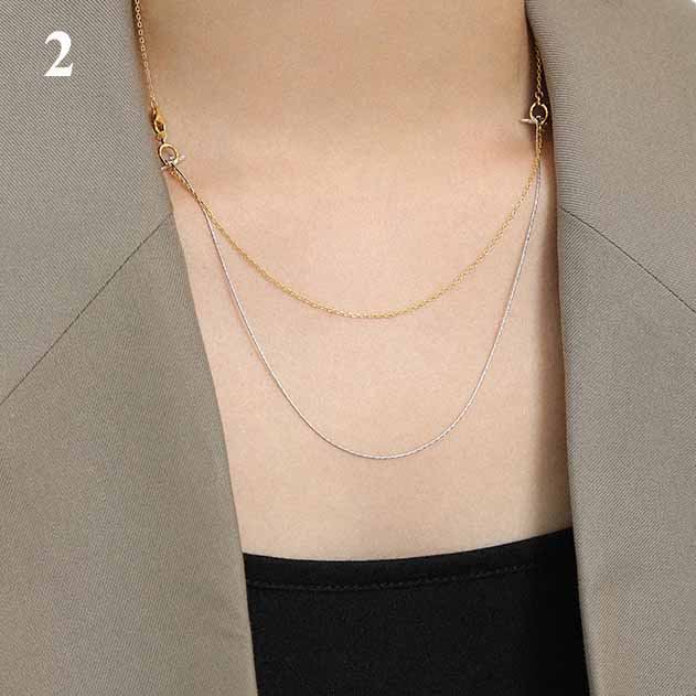 Double Layer Halskette aus 925 Sterlingsilber – Minimalistisch Elegant - SterlingSilberSchmuck