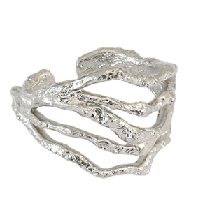 Irregular Hollow Multi Layer 925 Sterling Silver Adjustable Ring - SterlingSilberSchmuck